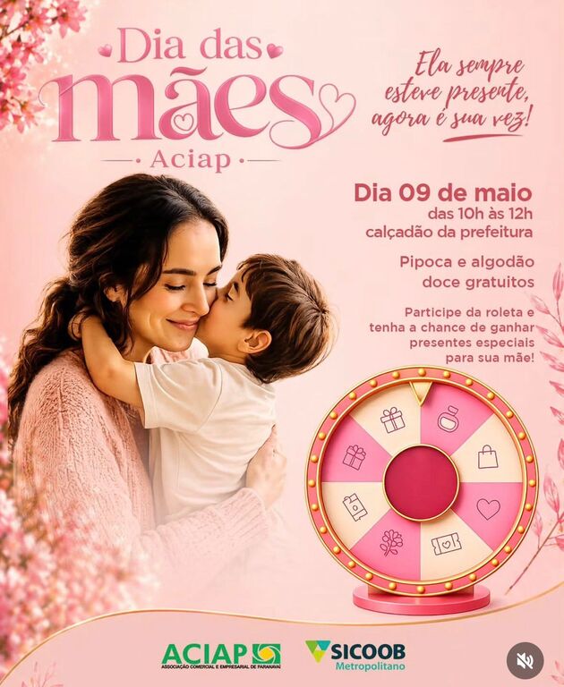 ACIAP promove ação especial de Dia das Mães no centro de Paranavaí neste sábado (9)