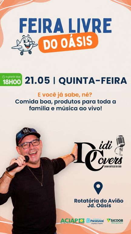 Feira itinerante do Jardim Oasis será realizada nesta quinta-feira (21)