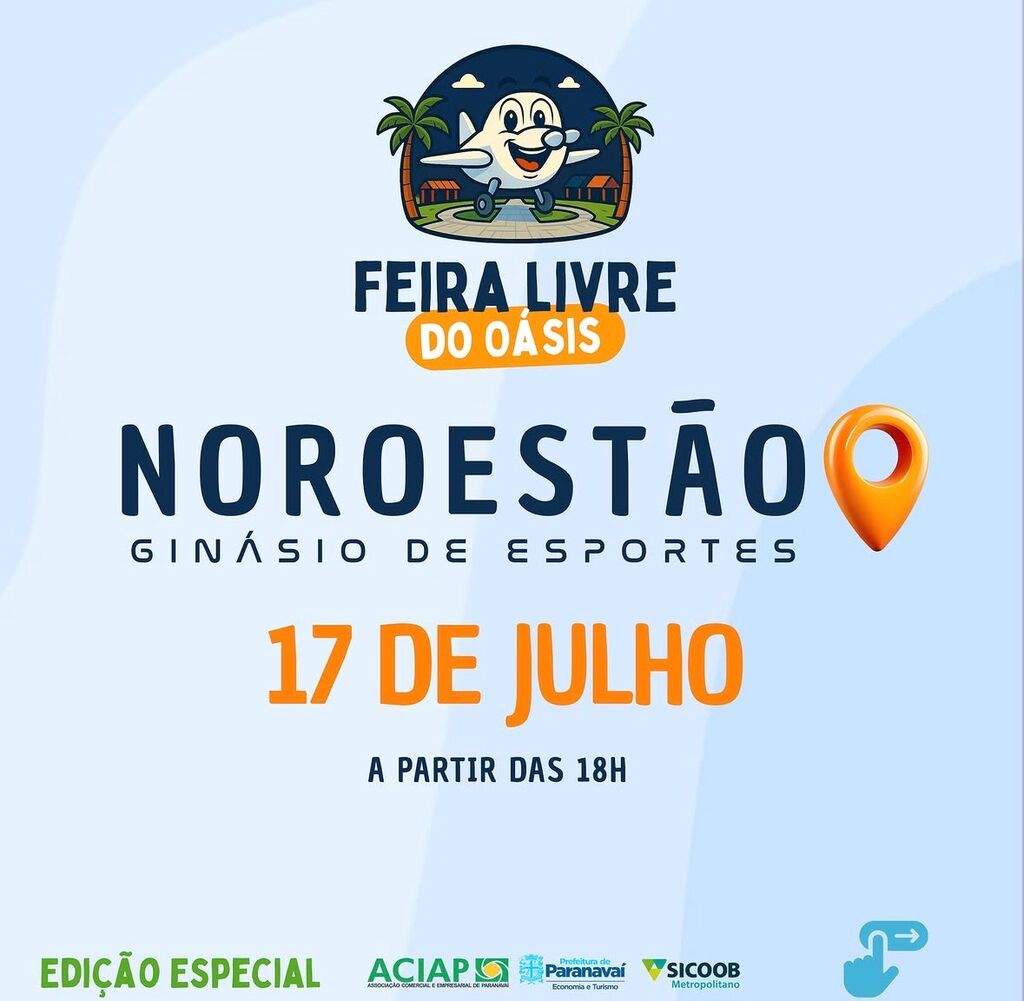 Feira Livre do Oásis terá edição especial no Ginásio Noroestão na próxima quinta-feira